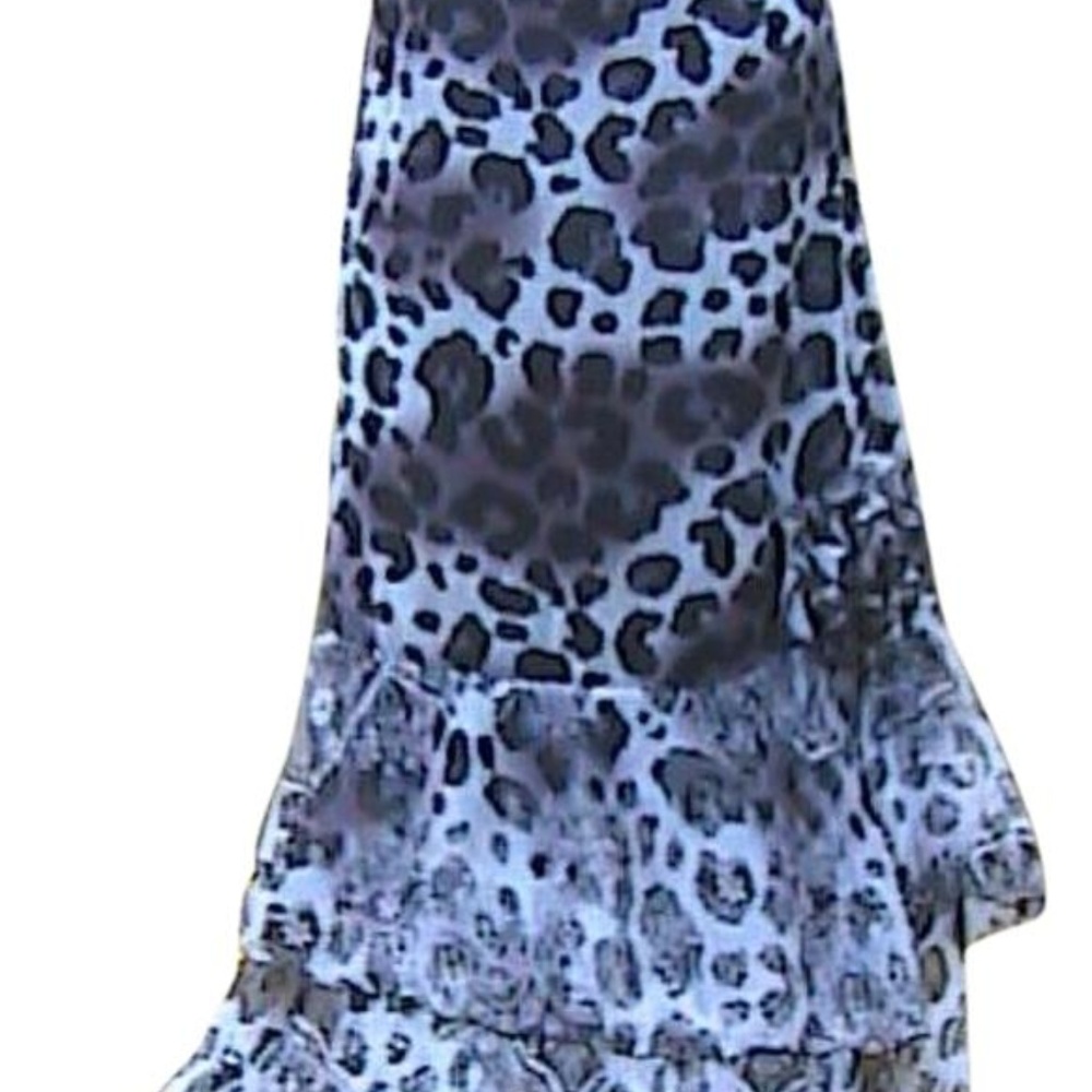 Black & White Double Layer Ruffle Chiffon Skirt Si